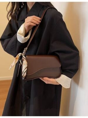 Scarf Decor Retro Underarm Bag