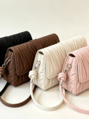 Wax Leather Baguette Underarm Bag
