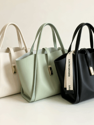 Ribbon Decorated Mother-Daughter Tote Bag