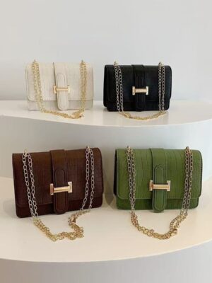 Crocodile Pattern Simple Chain Small Square Bag