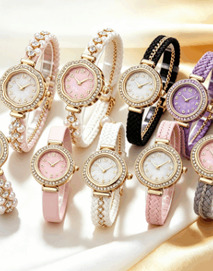 Braided Rope Diamond Bracelet Ladies Watch