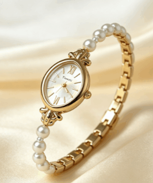 Vintage Pearl Bracelet Ladies Watch