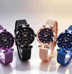 Starry Sky Magnetic Mesh Band Quartz Ladies Watch